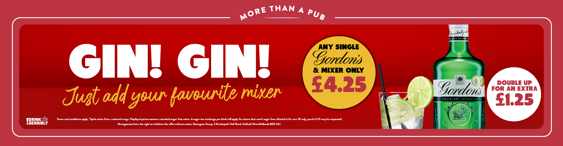 Latest gin drink offers at your local Craft Union Pub